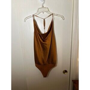 Abercrombie Satin Cowlneck Tstrap Back Bodysuit